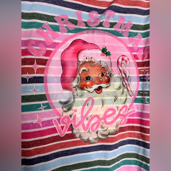Hand Crafted Tops - Christmas Vibes tee shirt. Women’s 2X